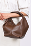 Valentino Brown Leather Roman Stud Twisted Shoulder Bag