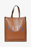 Valentino Brown Leather Studded 'VLTN' Tote with Pouch + Strap