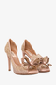 Valentino Green Lace/Mauve Satin Bow Heels Size 38