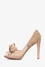 Valentino Green Lace/Mauve Satin Bow Heels Size 38