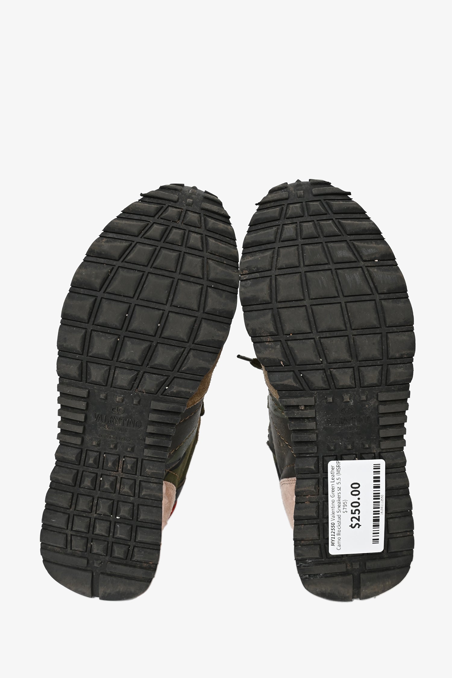 Valentino Green Leather Camo Rockstud Sneakers Size 5.5 – Mine & Yours