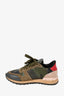 Valentino Green Leather Camo Rockstud Sneakers Size 5.5