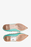 Valentino Green/Mauve Studded Pointed Flats Size 38