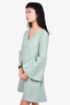 Valentino Green V-Neck Bell Sleeve Flared Dress Size 38
