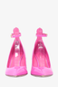 Valentino Hot Pink Patent Leather Ankle Wrap Pointed Toe Heels Size 37.5