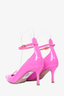 Valentino Hot Pink Patent Leather Ankle Wrap Pointed Toe Heels Size 37.5
