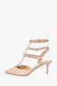 Valentino Nude Leather Rockstud Cage Heels Size 39.5
