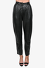Valentino Pelle Vintage Black Leather High Waisted Pants Size 42