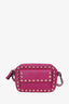 Valentino Pink Leather Rockstud Camera Bag