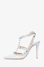Valentino Powder Blue Leather Cage Rockstud Heels Size 38.5