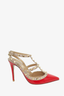 Valentino Red Patent Leather Rockstud Cage Heels Size 37