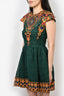 Valentino Runway S/S 2014 Green Lace Embroidered Detailed Mini Dress Size 2