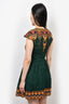 Valentino Runway S/S 2014 Green Lace Embroidered Detailed Mini Dress sz 2
