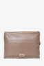 Valentino Taupe Leather Large Rockstud Pouch