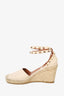 Valentino White Leather Rockstud Espadrille Wedges Size 35