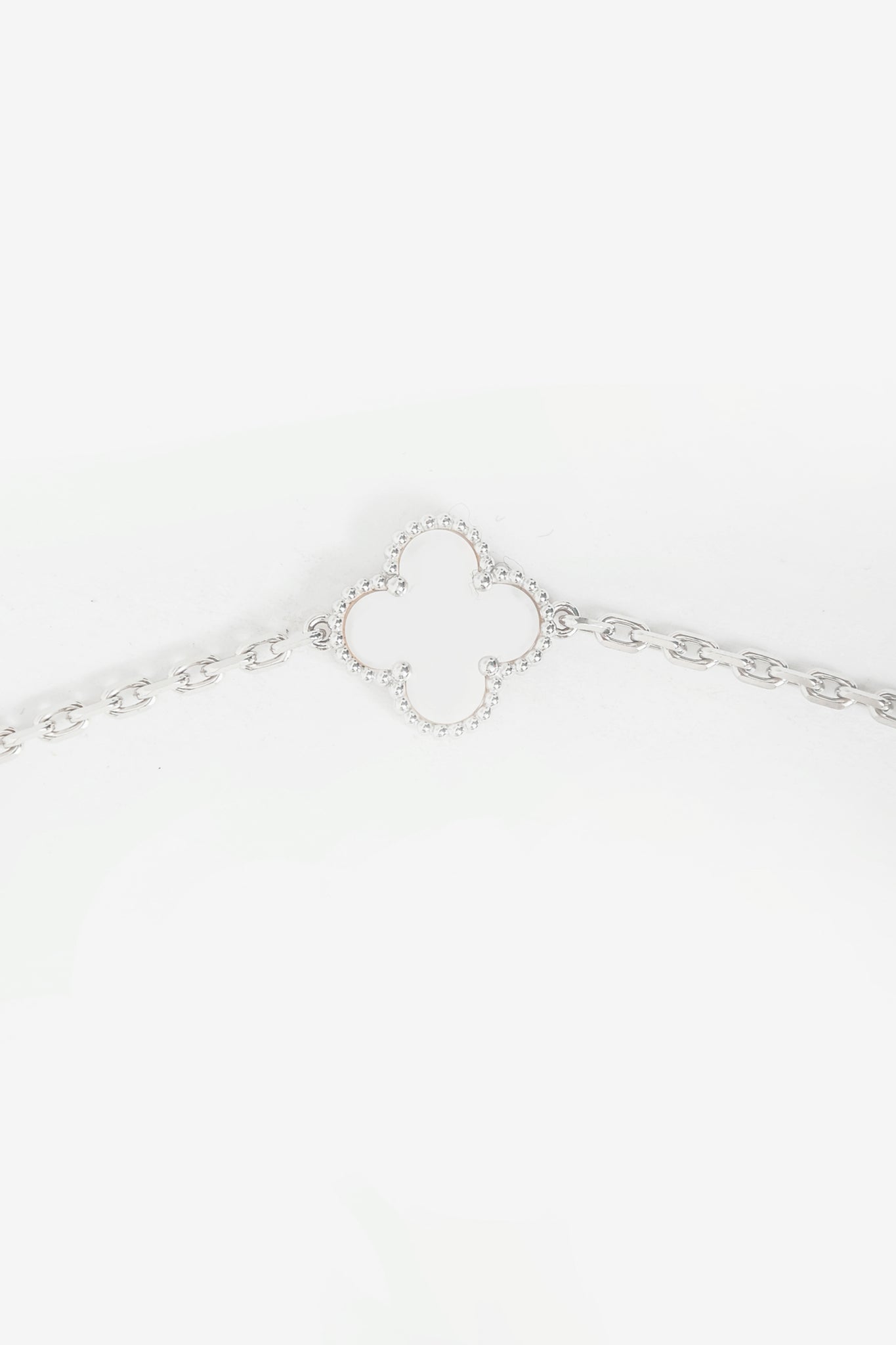 Van Cleef & Arpels 18K White Gold 20 Motif Mother of Pearl Vintage Alhambra Necklace