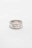 Van Cleef & Arpels 18K White Gold Perlée Ring Size 47