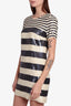 Veronica Beard Black/White Striped Sequin Mini Dress Size 2
