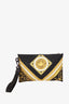 Versace Black/Gold Baroque Medusa Print Clutch