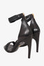 Versace Black Logo Embossed Ankle Straps Sandals Size 38
