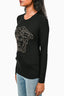 Versace Black Medusa Head Embellished L/S Top Size 36