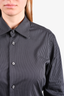 Versace Black Pinstripe Cotton Collared Button Down Shirt Size 38/15