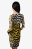 Versace Black and Yellow Leopard Mini Dress With Waist Belt Detail Size 40