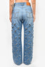Versace Blue Denim Cut-Out Wide Leg Jeans Size 27