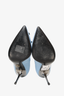 Versace Blue Leather Silver Medusa Head Pumps Size 37