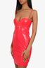 Versace Bright Magenta Latex Bodycon Mini Dress Size 42