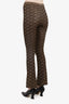 Versace Brown/Black Metallic Flared Pants Size 36