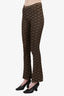 Versace Brown/Black Metallic Flared Pants Size 36