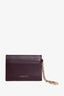 Versace Burgundy Leather Swarovski Crystals Front Side 3 Slots Card Holder