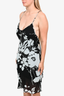 Versace Classic Black/Blue Floral Print Sleeveless Slip Dress Size 42