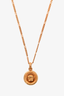 Versace Gold Tone Medusa Charm Necklace