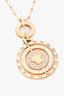 Versace Gold Toned Crystal Studded Pendant Chain Necklace