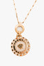 Versace Gold Toned Crystal Studded Pendant Chain Necklace