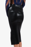 Versace Jeans Black Coated Bodycon Midi Skirt Size XS
