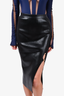 Versace Jeans Black Coated Bodycon Midi Skirt Size XS