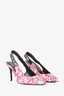 Versace Jeans Couture Floral Patent Leather Slingback Heels Size 36