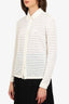 Versace Jeans Couture White Long Sleeve Sheer Top Size L