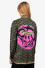 Versace La Greca Monogram & Medusa Smiley Silk Blouse Size 40
