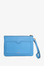 Versace Light Blue Leather 'La Medusa' Clutch Bag