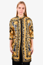 Versace Multicolour Silk Printed Shirt Dress Size 38