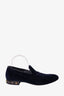 Versace Navy Velvet Slip-On Loafer Size 42