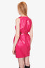Versace Pink Latex Dress With Rhinestone Button Size 4