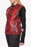 Versace Red Leather Snakeskin Embossed Vest Size 52