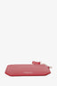 Versace Red Leather Swarovski Crystals Front Side Zip Card Holder