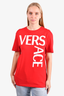 Versace Red/White Logo T-Shirt Size M