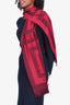 Versace Red Wool Medusa Print Scarf